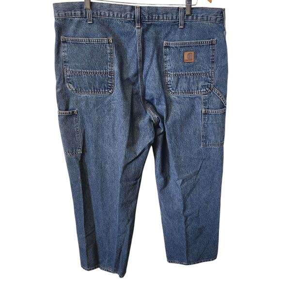 Carhartt Carpenter Relaxed Fit Medium Wash Baggy Denim Jean Pants Mens 40x29 - Picture 4 of 8
